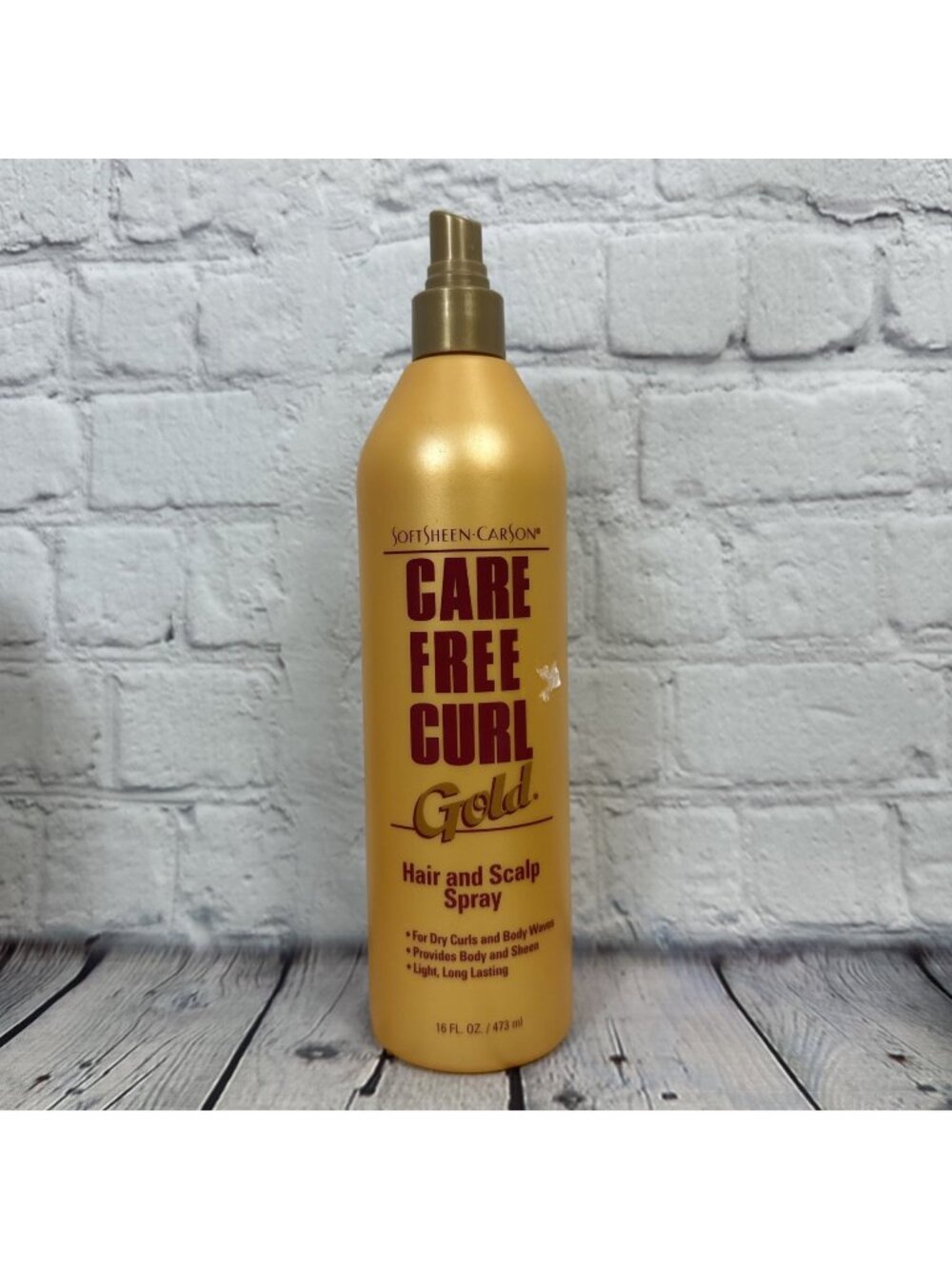 (1) SoftSheen Carson Care Free Curl Gold Hair and Scalp Spray 16 oz No Cap